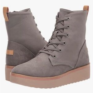 Dr. Scholl's Steel Grey Lace-Up Mid Calf Boots, 9.5M US